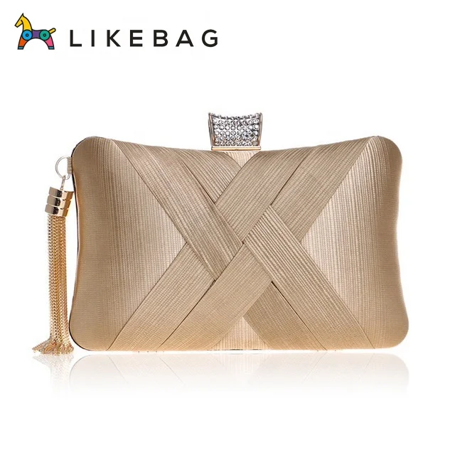 

LIKEBAG new hot-selling fashion dinner clutch with metal tassel decoration