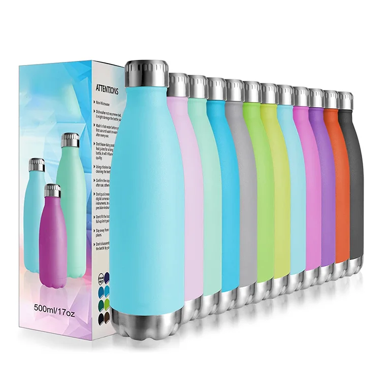 

Everich Customized Stainless Steel Double Wall Cola Shape Vaccum Flask water bottle, Customized color acceptable