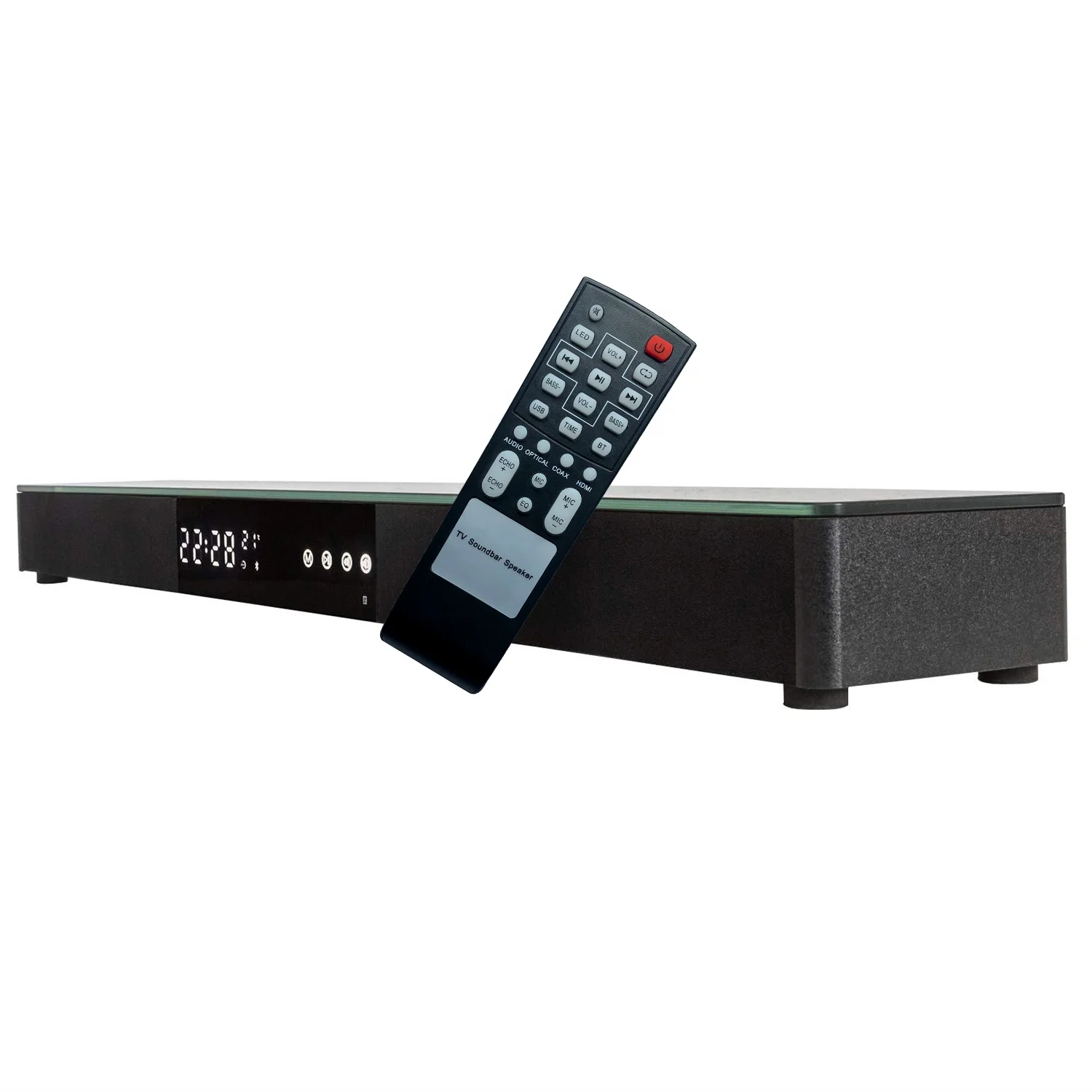 

31-inch 80W TV Soundbar Echo Wall Speaker Support NFC Connection Large Size Digital Display Sound bar, Black