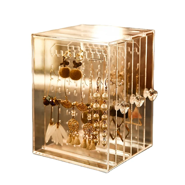 

New Hot Selling Acrylic Earring Jewelry Storage Box Large Capacity Household Dust Storage Box