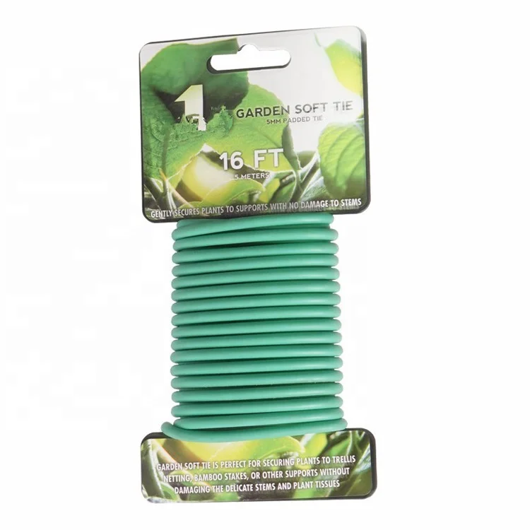 

Dia.3mm, L.8M Garden Heavy Duty Soft Rubber TPR Twist Tie Garden Plant Multi-Function Cable Snack Tie clip wire, Green, oem