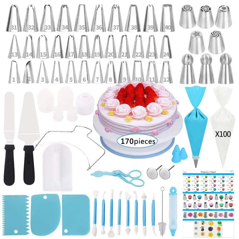 

Baking Cake Decorating Supplies Kit Cupcake Icing Piping Nozzles Pastry Tips Stainless Steel Cake Baking Tools Accessories, Customized color