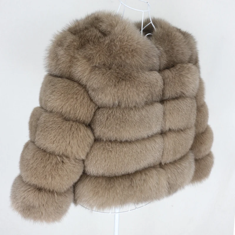 

OFTBUY 2021 Winter Jacket Women Real Fur Coat Natural Big Fluffy Fox Fur Outerwear Streetwear Thick Warm Three Quarter Sleeve