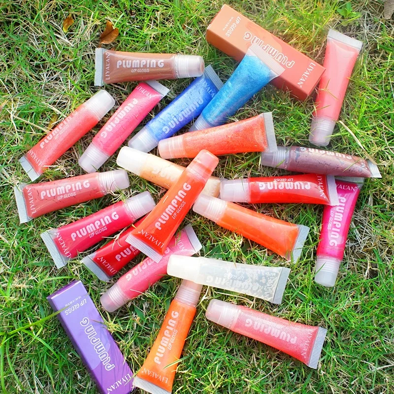 

Organic Lipstick Vendor 20 Colors High Pigment Nude Lipgloss Clear Vegan Plumping Lip Gloss