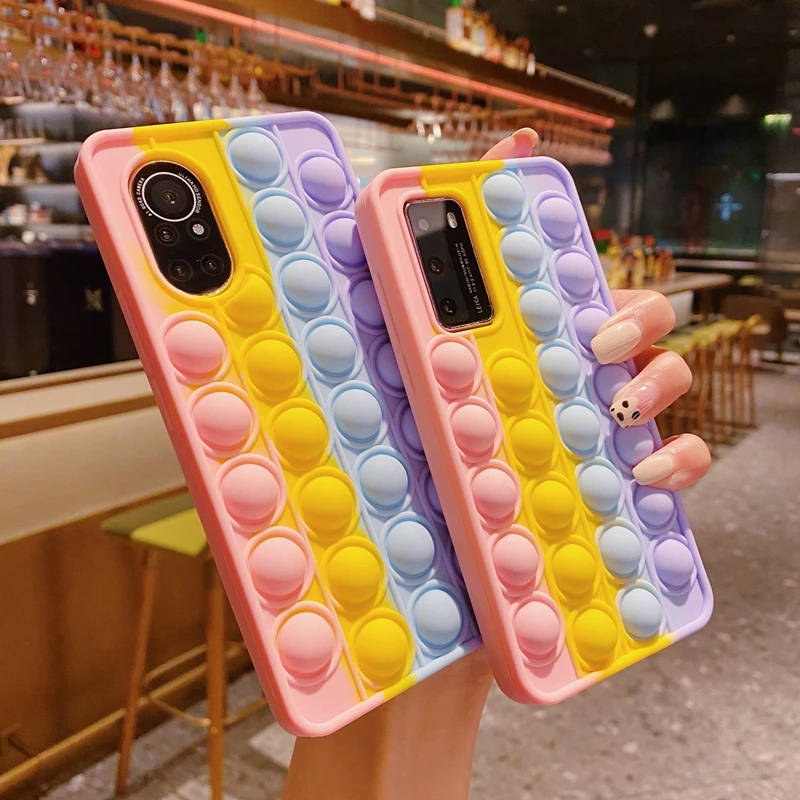 

Case for Sumsung Galaxy A32 A52 A72 A71 A51 4G 5G Bubble Case For Sumsung A30 A50 A11 A21 A02 A02S Toy Back Cover