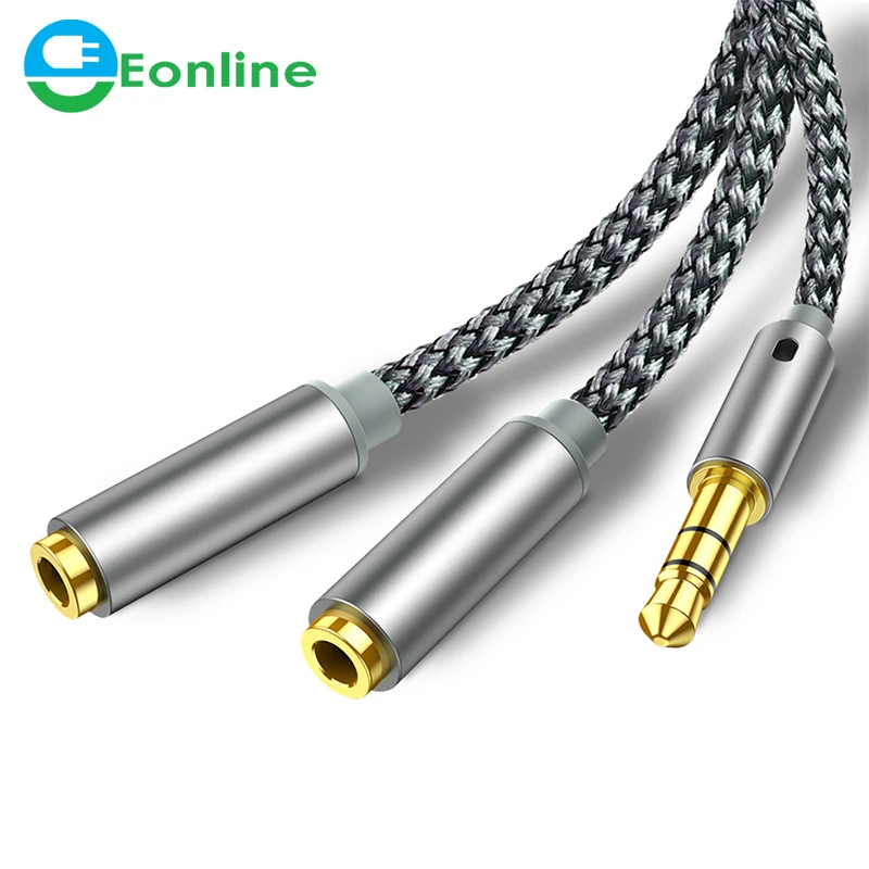 

AUX Cable Jack 3.5mm Audio Cable 3.5 Mm Jack Stereo Audio Male To 2 Female Headset Mic Y Splitter Cable Adapter Dropshipping