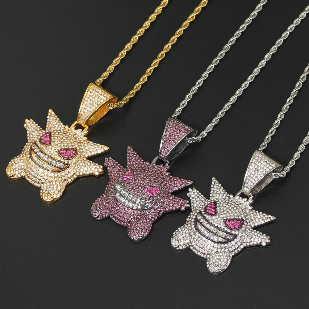 

TUNKALL N331 Alloy Animal Pendant With Rope Chain Men's Animal Fashion Jewelry Hip Hop Necklace