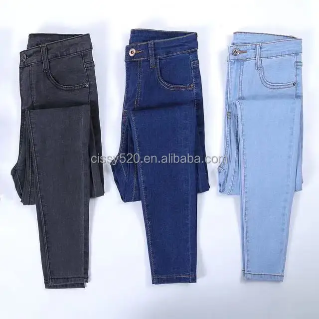 

Wholesale of stock clothing tight jeans girls skinny jeans for woman cheap woman fashion jeans factory Cheap trousers