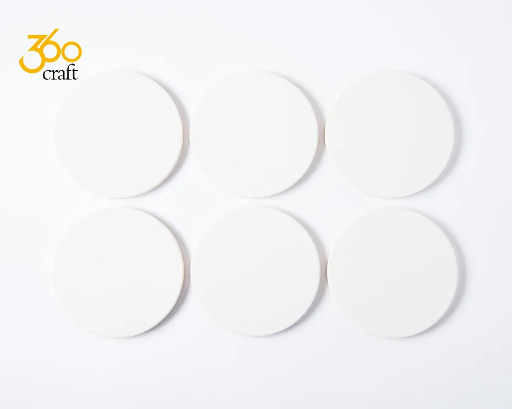 

Sublimation White Blanks Round Ceramic Coasters With Cork Back