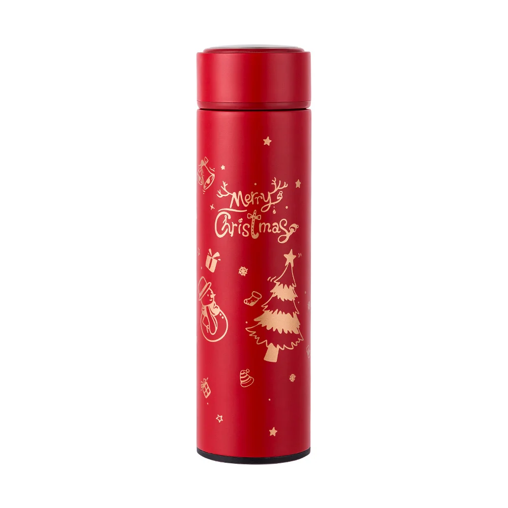 

2021 New Christmas Gift Insulated Vacuum Flask Stainless Steel Thermos Christmas Water Bottle, Customized color acceptable