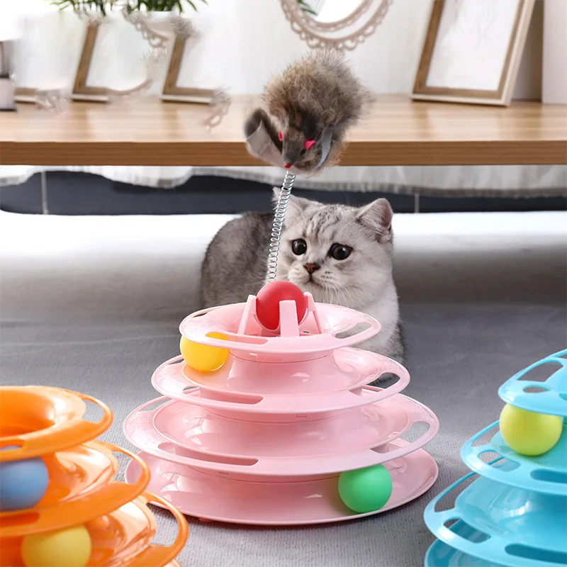 

DRESSPET New Retractable Interactive Teasing Bird Leaky Food Ball Suction Cups Mice Stick Cat Carousel Toy