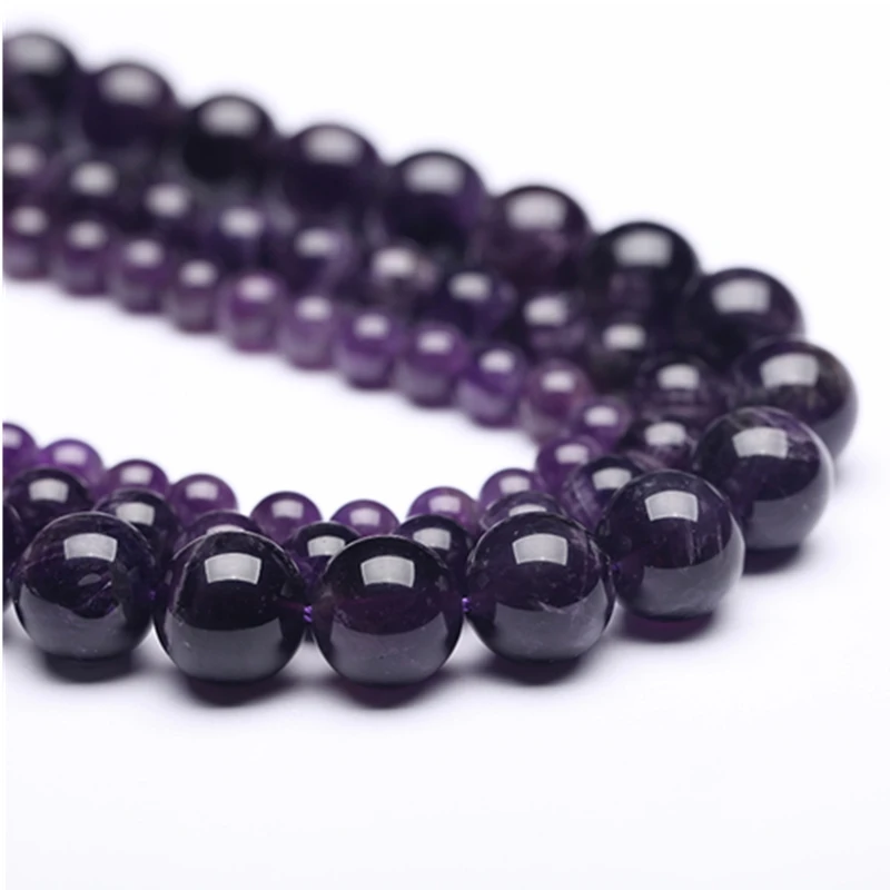 

Tier A High Quality Natural Crystals Healing Stones Round 6mm 8mm 10mm Beads Purple Amethyst