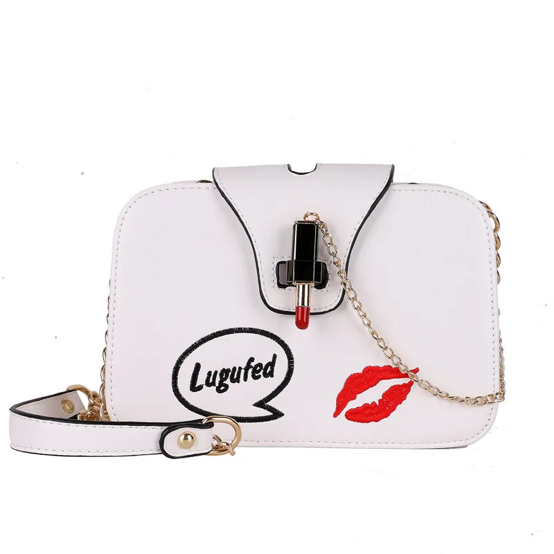 

2021 Pu Leather Crossbody Shoulder Messenger Bags fashion trend Design Lipstick Lock purse and handbags for Women Lip Vegan bag, Candy