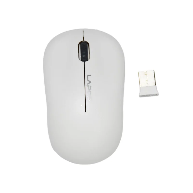 

LAPOP RM10 Silent Mouse Leather Paint Process Power Saving Easy To Carry And Ergonomics White Fashion Wireless Mouse