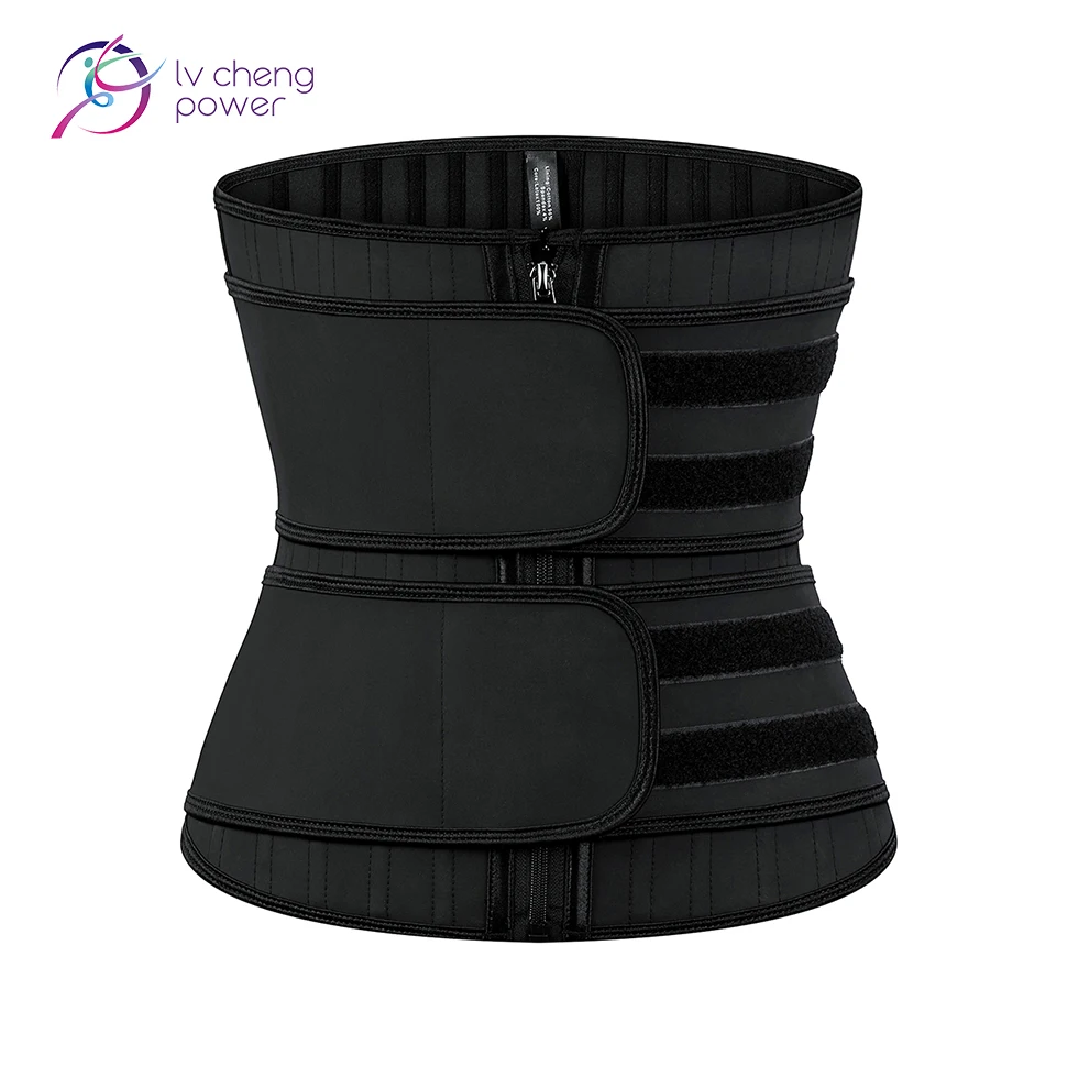 

25 Steel Bone Hooks Zipper Double Detachable Removable Straps Latex Corset Waist Trainer Waist Wrap Band