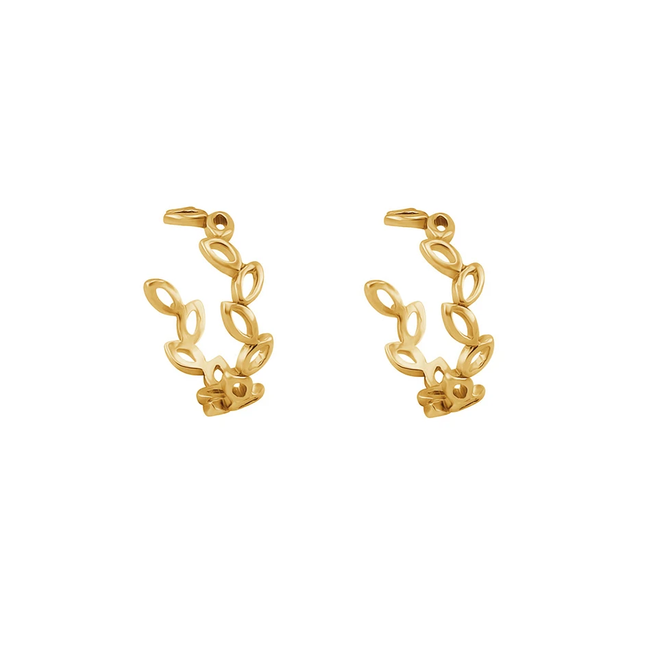 

new arrivals high quality 18k gold plated jewelry 925 sterling silver fashion leaf vine ear cuff women earrings