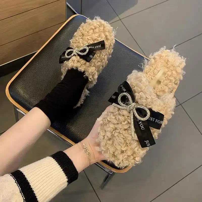 

Womens Fluffy Women's Women Sandals Wholesale Warm Teddy Bear Kids Spa Sneaker Smiley Indoor Men Slipper Winter House Slippers, Please contact customer service to choose your preferred color
