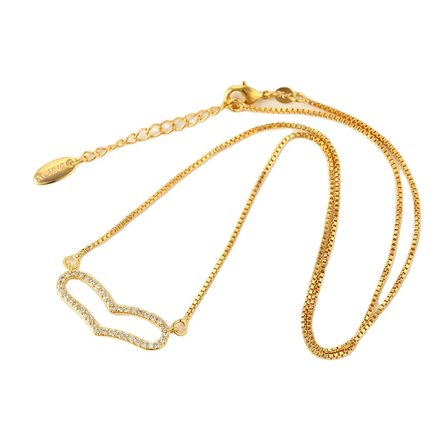 

44435 Xuping bijouterie gold 24K heart necklace for women