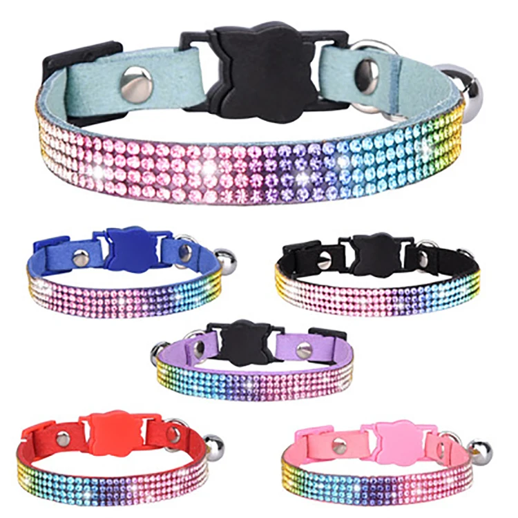 

Cute Small Rhinestone Pet Dog Cat Collar Buckle Breakaway Cat Collar Bell, Picture