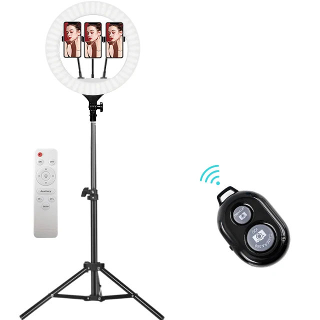 

Factory Manufacture Photography studio ring light 14inch 36cm led ring light with tripod stand makeup ringlight lamp, Black white