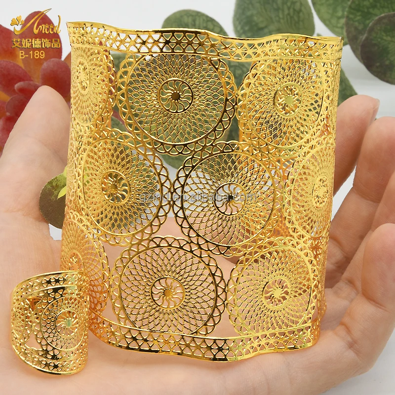 

Egyptian Latest Designs Big 18K Gold Goldfilled Bangle Bracelet Saudi Arabia Jewelry Wedding Bangles Set, 24k gold plated