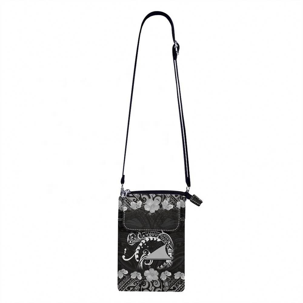 

POD Polynesian Print Waterproof Phone Bag Custom Logo Crossbody Phone Bag Tokelau Islands Pattern Mobile Phone Bags, Customized color