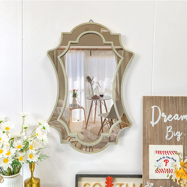 60X40CM Ornate Decoration Modern Decorative Wall Mirrors Arts Hanging Silver Glass Frame Bathroom Living Room Dropshipping DDP