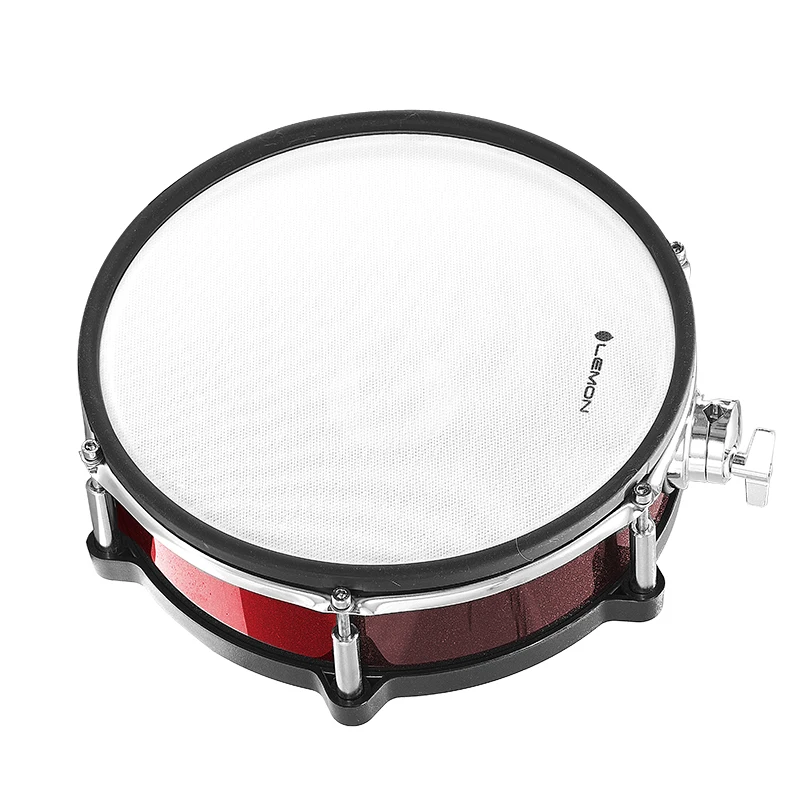 Lemon Wooden Drum Pad 10" Dual Zone Mesh Head for Electronic Drum with Tom Holder & Clamp