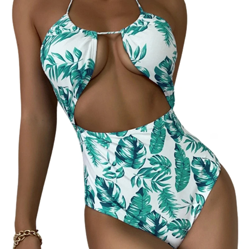 

Women One Piece Plunge V Neck Monokini Sexy Hollow Out Swimsuits Bathing Suit Tummy Control Swimwear