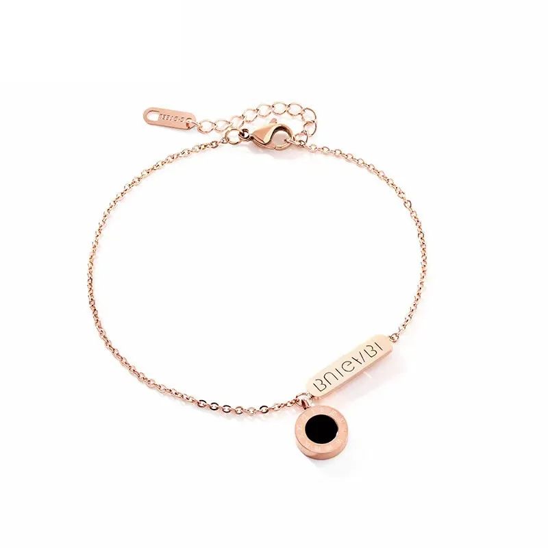 

Popular Titanium steel anklet with Gold coin ankle chain simple design ankle chain