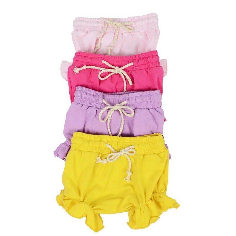 

Wholesale Summer Girls 100% Cotton ruffle Shorts Skin-friendly Baby girls Shorts kids boutique clothing