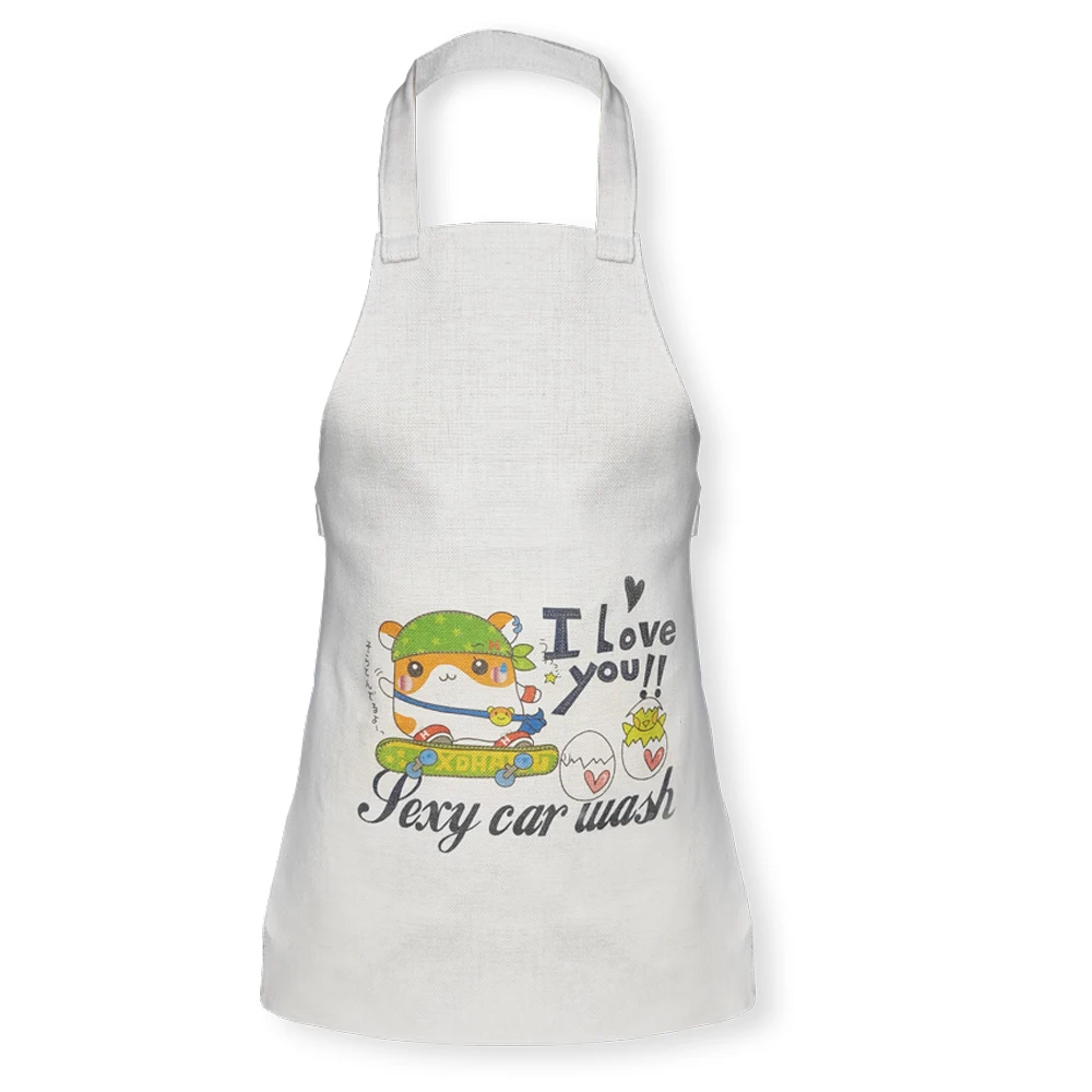 

Kingsub Sublimation Linen Apron Wholesale White Blank Sublimation Ruffle Linen Kids Apron