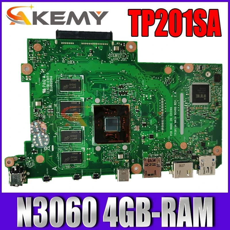 

Akemy TP201SA Laptop motherboard for ASUS TP201SA original mainboard 4GB-RAM N3060-CPU