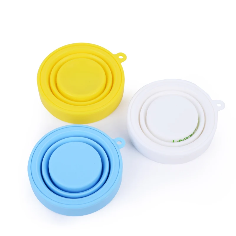 

BPA Free Silicone Expandable Drinking Cup Set Portable Folding Foldable Camping Collapsible Travel Cup with Lids, White, pink, blue, yellow, green, orange, red, black, clear