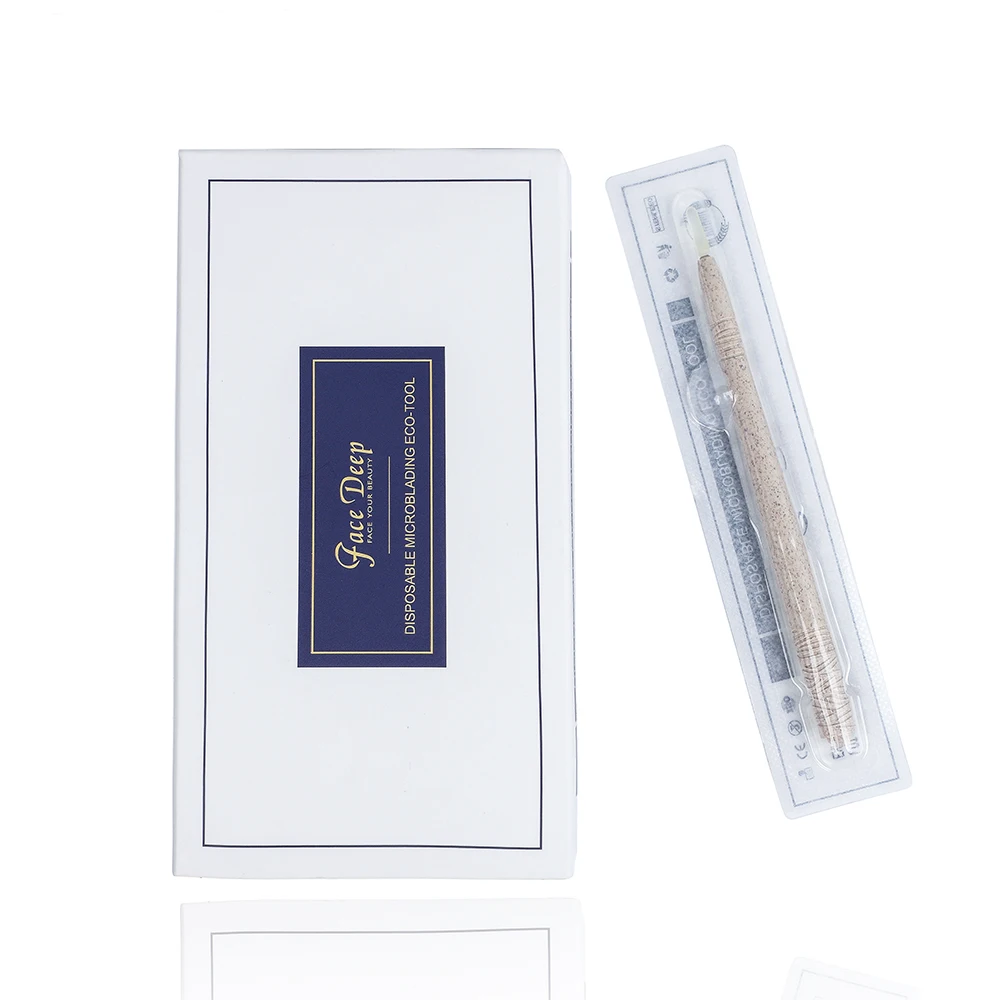 

Face Deep Microblading Manual Tool Biodegradable Eco-Holder For Microblading Training, Black