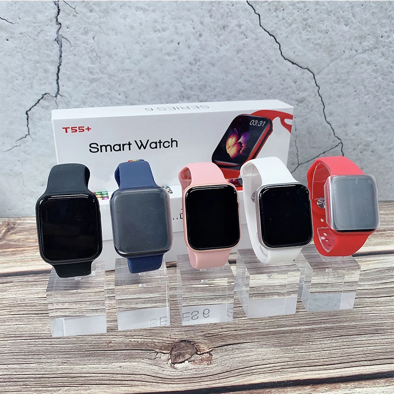 

2021 Hot selling T55+ smart watch arrivals bt call phone iwo reloj intelligente series 6 IWO Reloj T55+ Plus Smart Watch