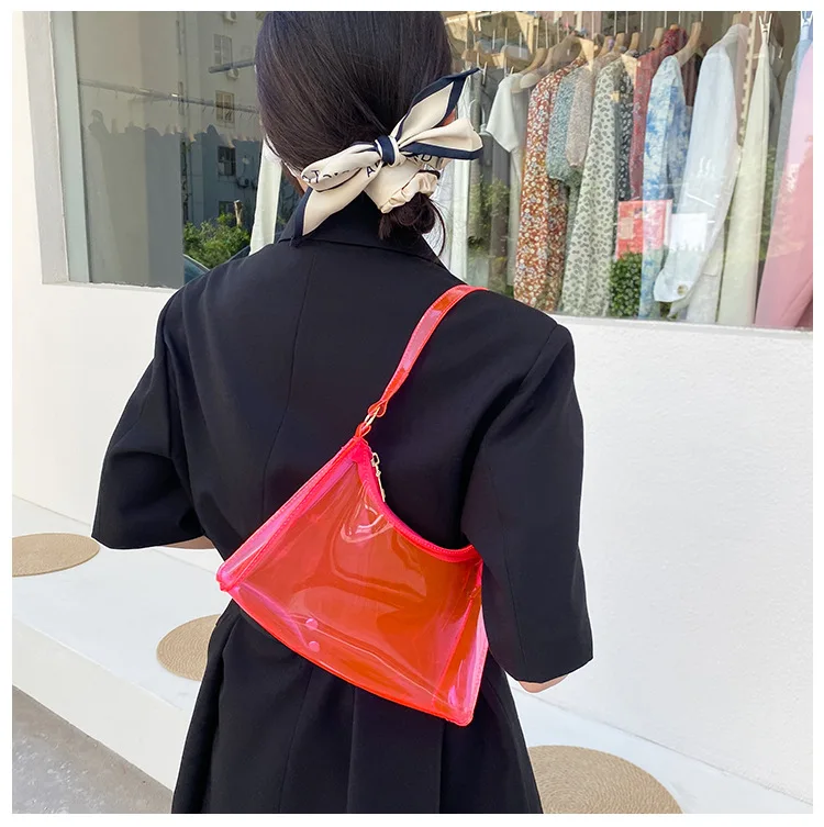 

Clear Shoulder Bag Women's Chic Bag Korean Style Transparent Ladies Underarm Bag