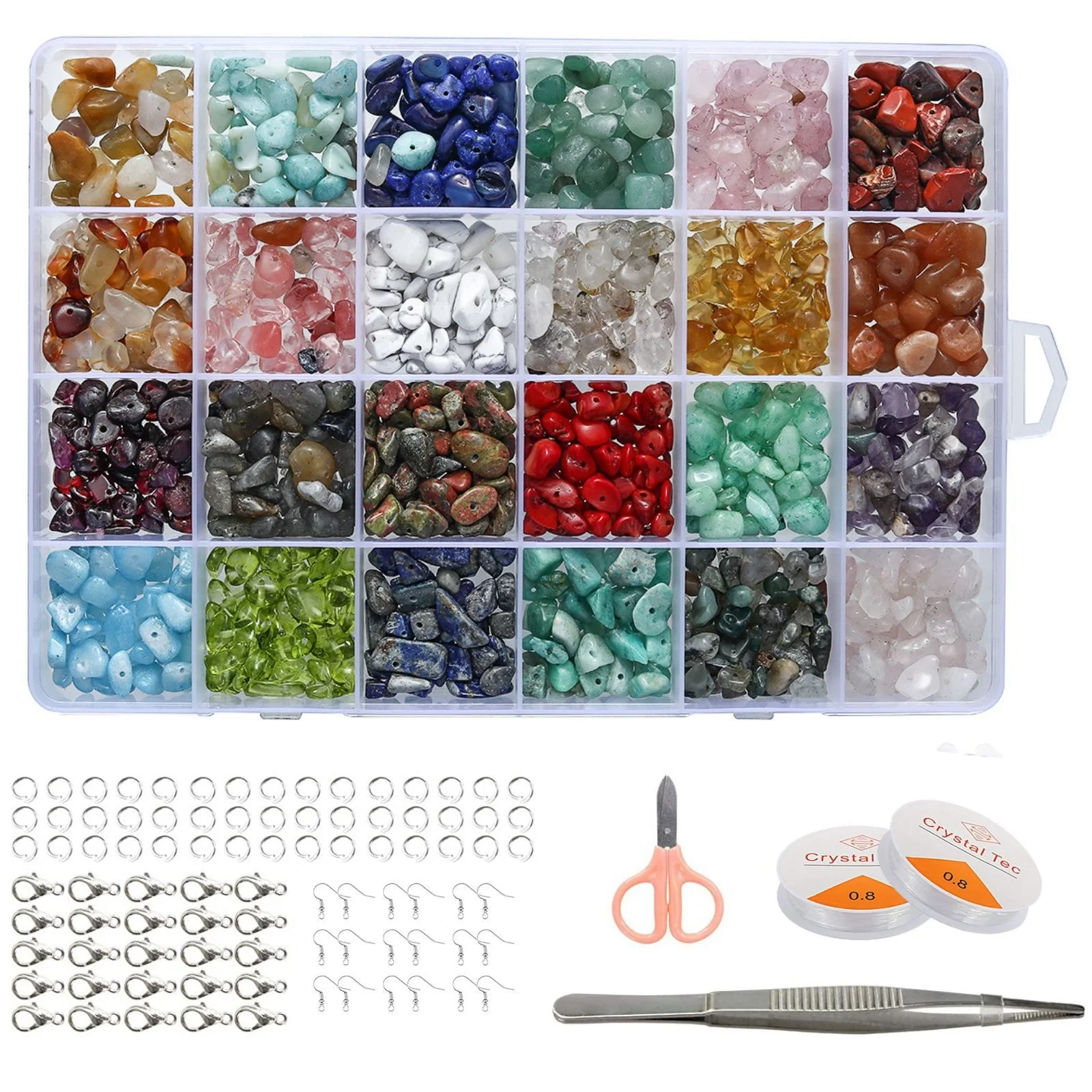 

Diy Irregular Crystal Chips Stone Beads Gemstone Beads Kit Crushed Chunked Crystal Loose Beads Jewelry Making Decor Crafts, As picture