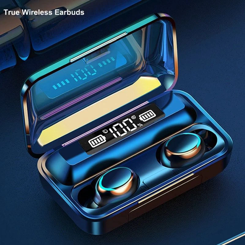 

Hot sale tws f9 earphon wireless gaming wireless with earphone top quality earphon boat, Black