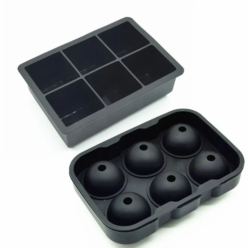 

Silicon ice cube mold shapes round ice cube mold tray cubo de hielo molde silicona cara, Black