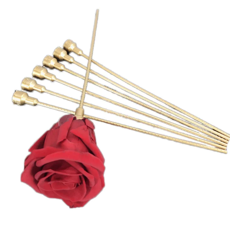 

Hot Sale Plastic Golden Rose Stems Preserved Eternal Flower Stem