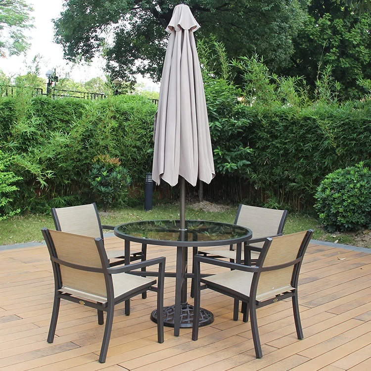 
New Design Factory Supplying Dining Set Outdoor Table Chairs Patio Furniture Garden Chair 