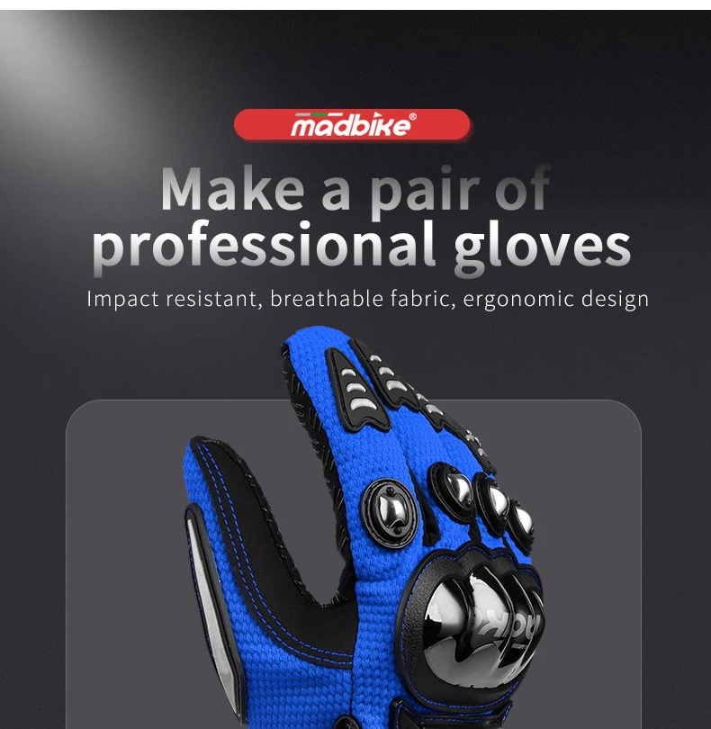 Madbike Motorcycle Gloves Men Racing Moto Motorbike Motocross Riding Gloves Motorcycle Breathable Full Finger Guantes