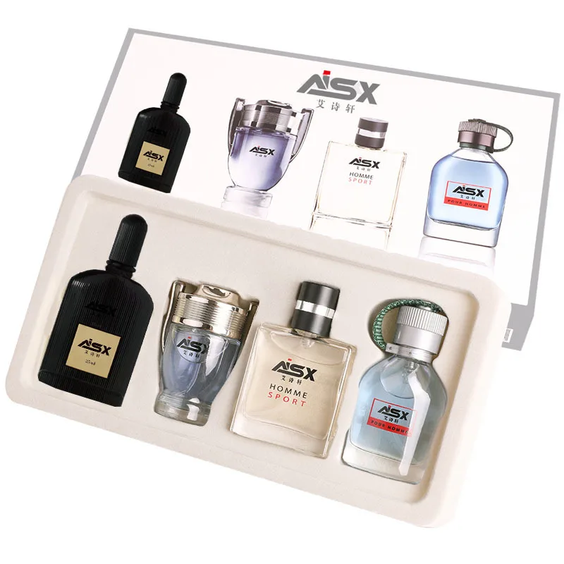 

Hot Sell Private Label 4 pcs 100ml Sets Fragrance Perfume Long Lasting Cologne 25ml*4 Gift Package Wholesale Men Perfume Male, As the picture shows
