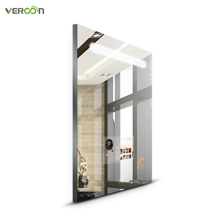 

2021 Hot sale waterproof anti fog full HD TV bathroom mirror touch screen espejo intelligent led light bathroom smart mirrors