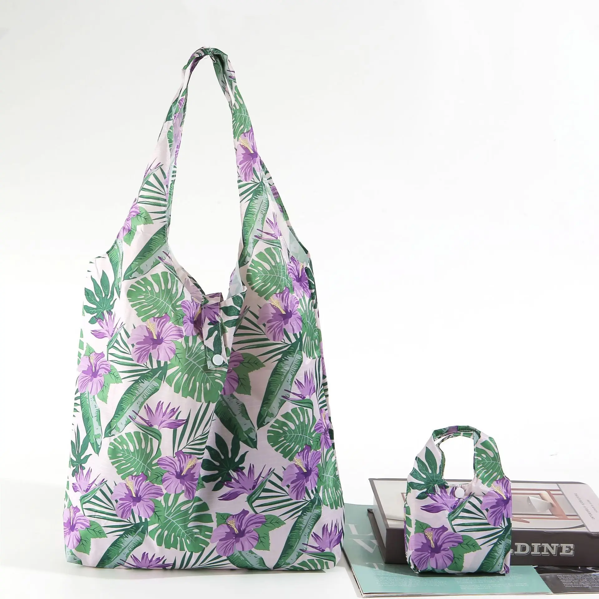 

Foldable Roll Up Travel Storage Lightweight Nylon Bags Shopping Bag Reusable, In stock,pink, navy, blue, sky blue