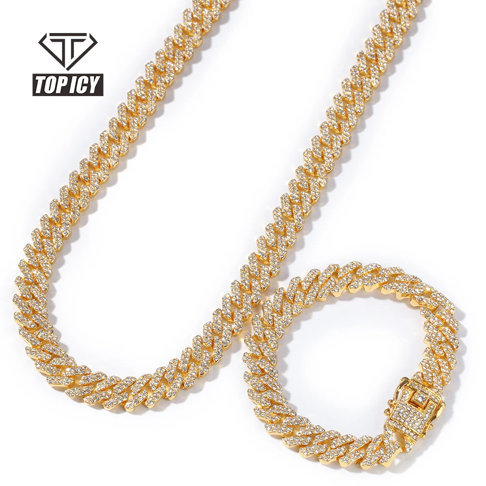 

Cuban link chain 12mm silver gold rose gold popular hot selling iced out alloy Miami cuban linked chain bracelet hip hop jewelry