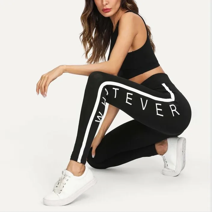 

Seamless Leggings Femme Letter Pattern sweatpants, Joggers Pants For Women