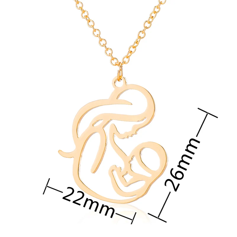 

Family MUM BABY Stainless Steel Necklace For Women Jewelry Mother Necklaces & Pendants Chokers Collier Femme, Gold / silver