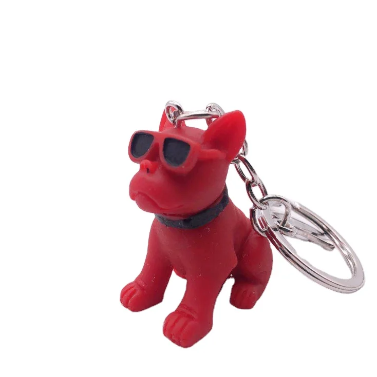 

Free shipping Creative cartoon method pit dog key chain wearing sunglasses dog key chain bag car pawn event promotion gift, Customerized